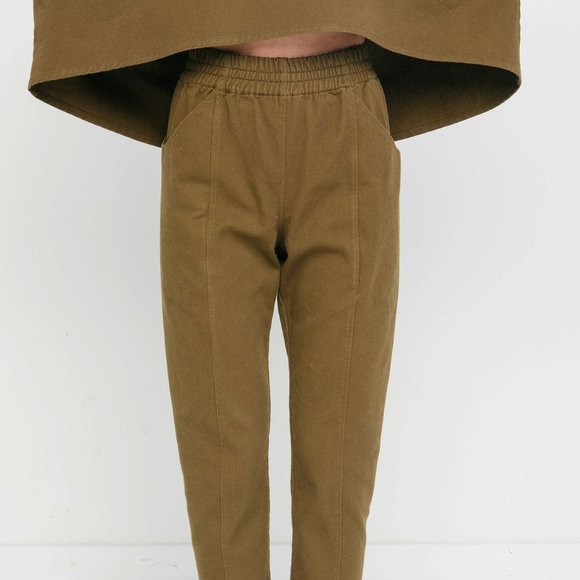 Elizabeth Suzann Pants - Elizabeth Suzann Clydes 2S Cotton Twill Olive